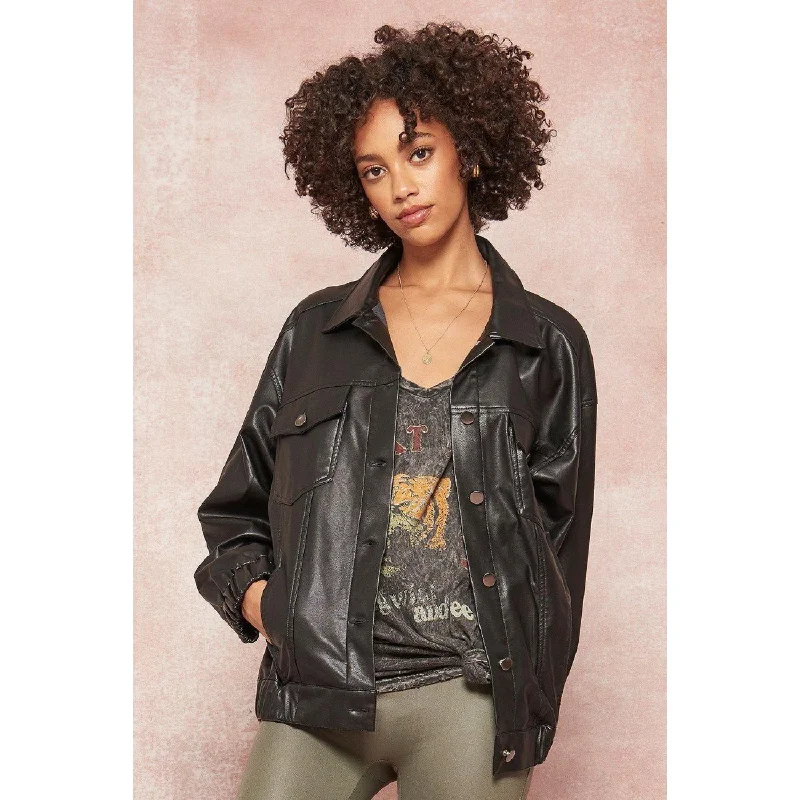 Elegant Dressing A Faux Leather Jacket