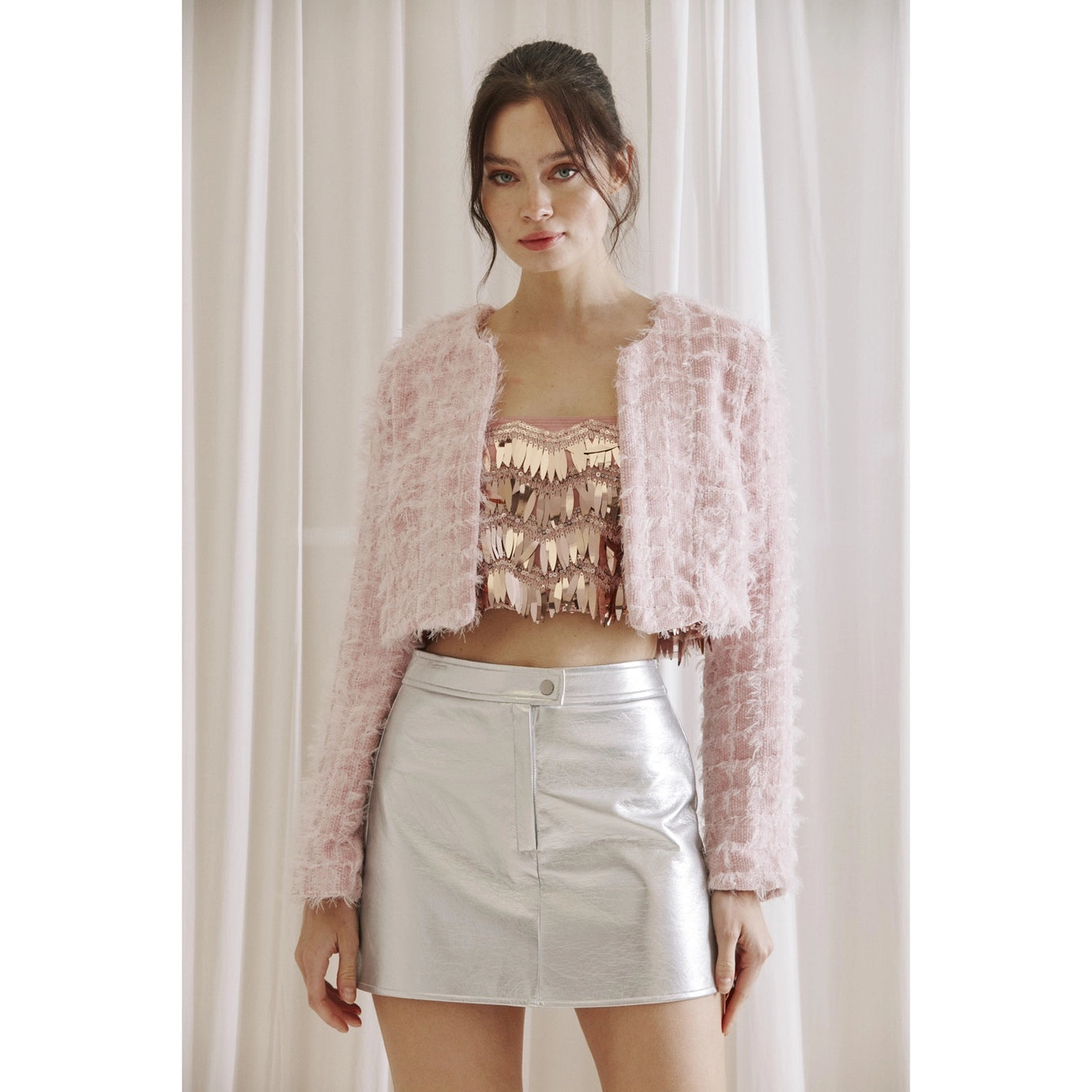 Timeless Style Classy Tweed Cropped Jacket