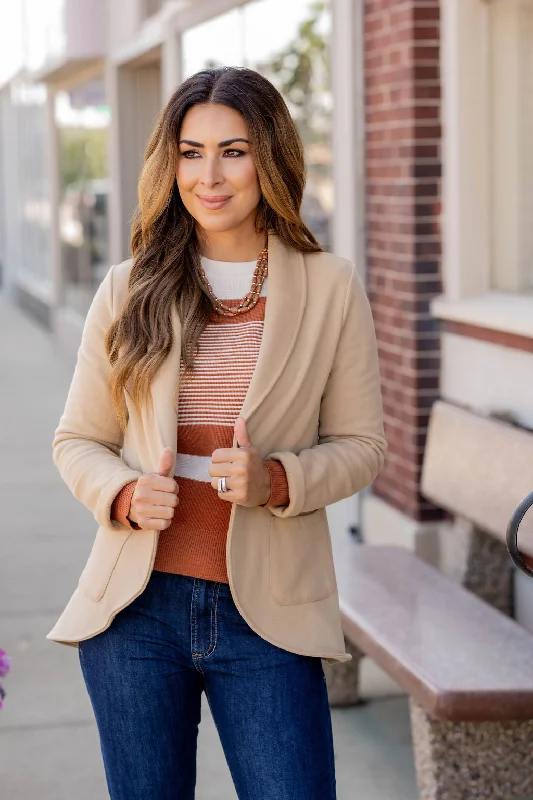 Cozy Lifestyle Dual Pocket Cotton Blazer