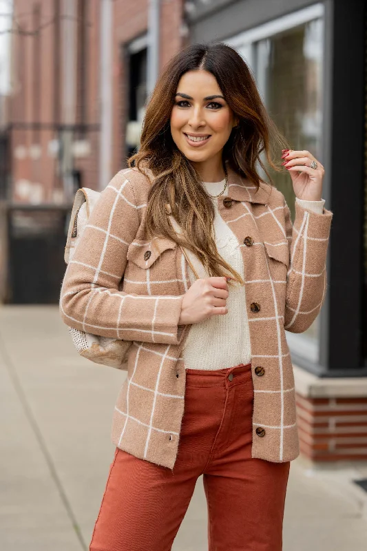 Sporty Comfort Grid Shacket
