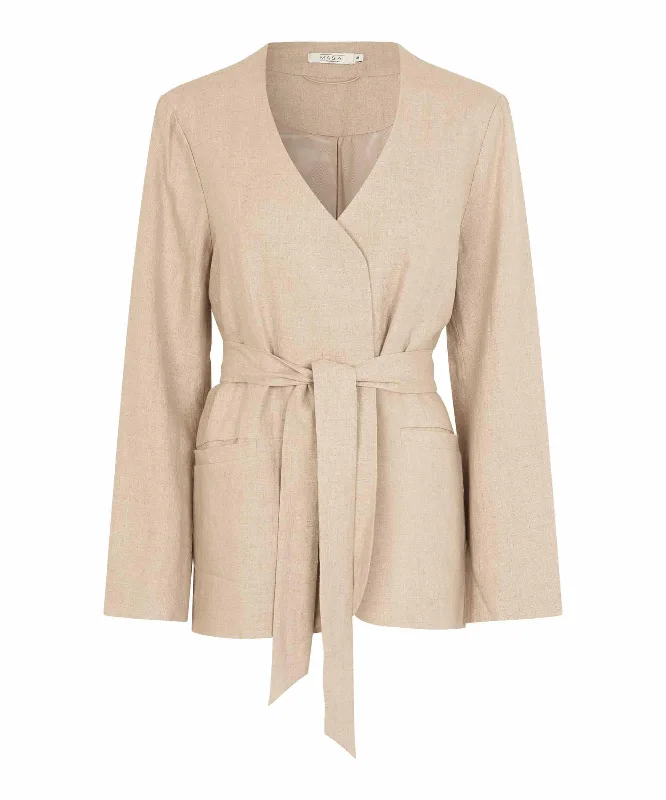 Versatile Casuals Jenalo Tie-Front Long Sleeve Jacket