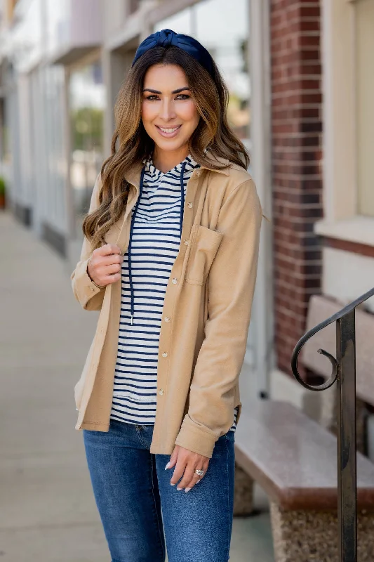 Relaxed Jackets Simple So Soft Shacket