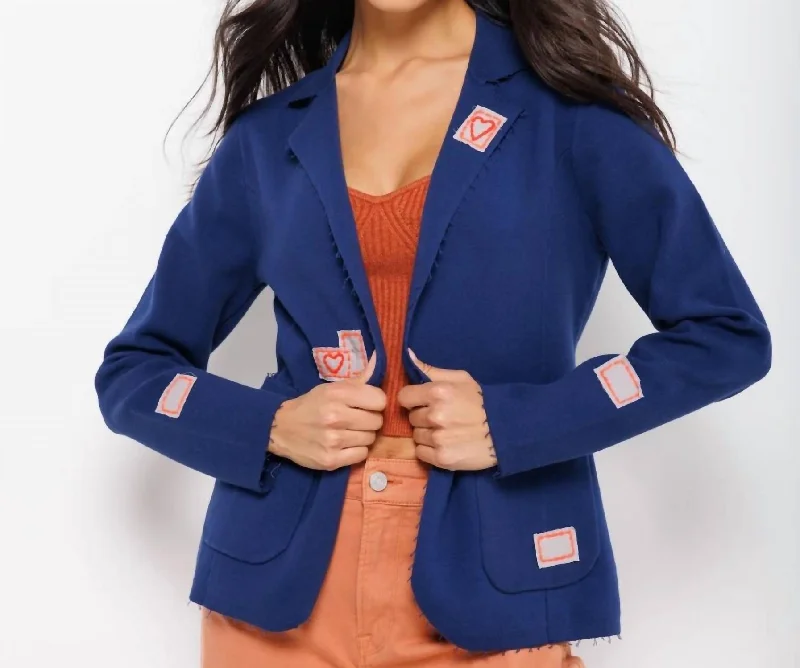 Relaxed Fashion Summer Blazin In Navy