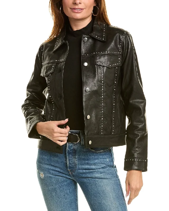 Simple Chic The Kooples Studded Leather Jacket