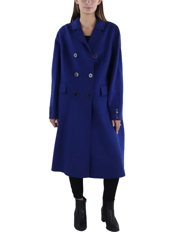 Chic Outfits Womens Wool Blend Double Breasted Wool Coat