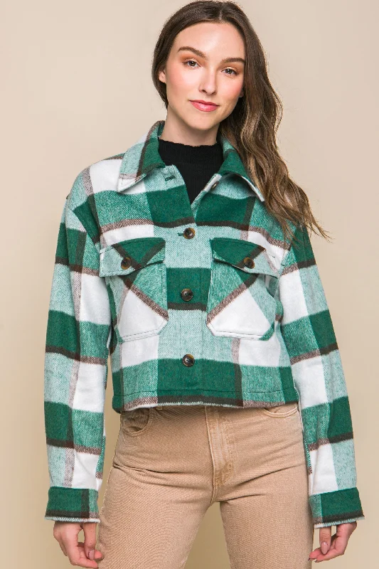 Comfy Layers Yarn Dyed Plaid Button Up Jacket