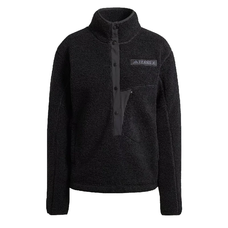 Trendy Layers Adidas Terrex Womens Xploric High Pile Fleece Pullover Black