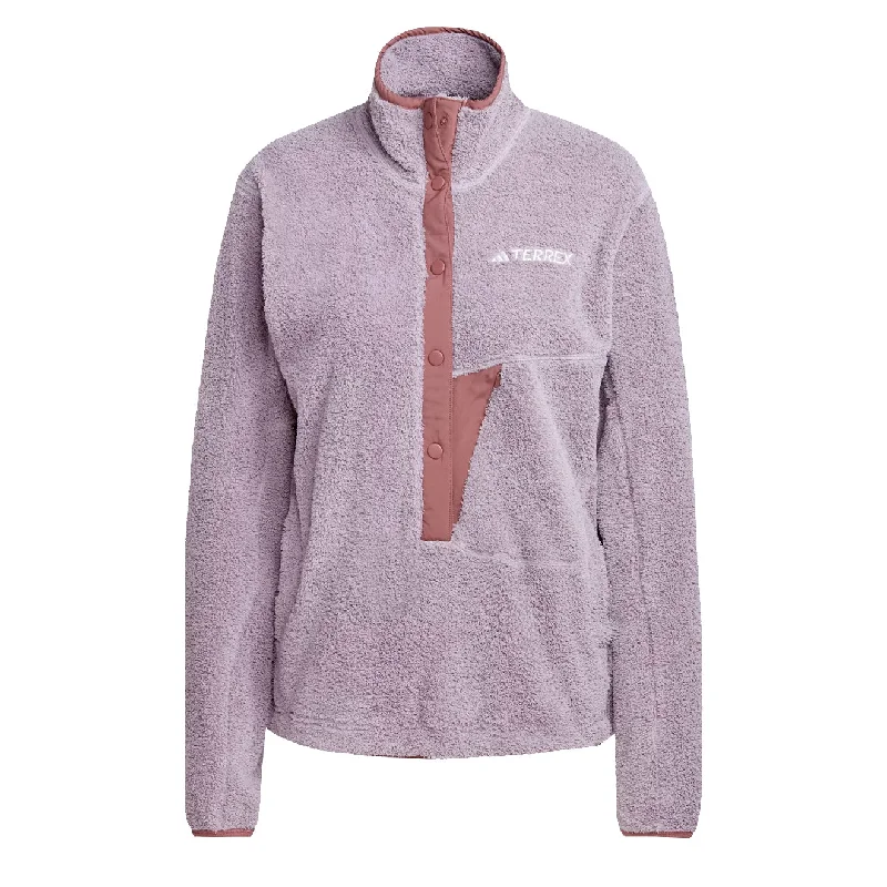 Relaxed Weekend Wear Adidas Terrex Womens Xploric High Pile Fleece Pullover Preloved Fig