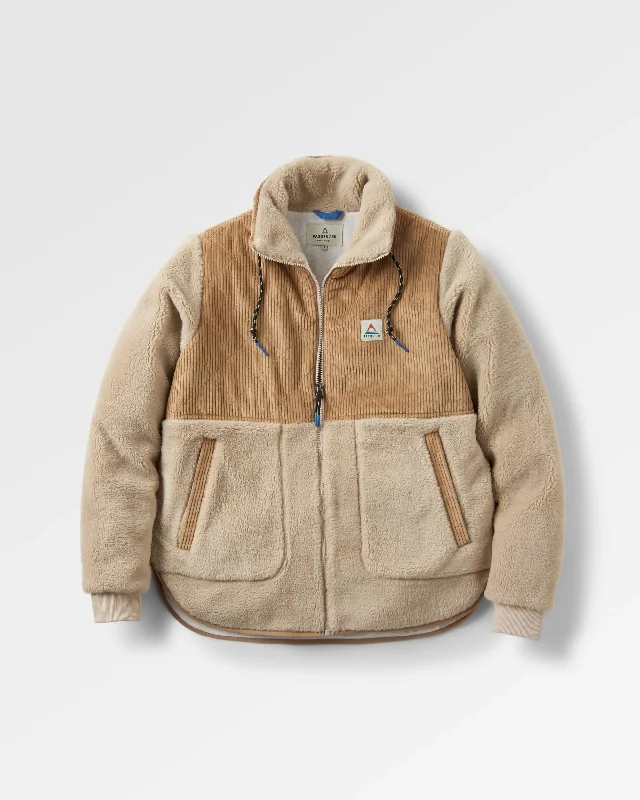 Soft Feel Awaken Recycled Deep-Pile Sherpa Fleece - Feather/Biscuit