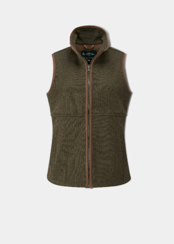 Sporty Wear Aylsham Ladies Fleece Gilet In Green Herringbone - Regular Fit