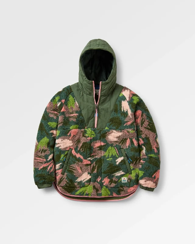 Cozy Essentials Beaumont Recycled Sherpa Hooded Fleece - Abstract Mountain Fir Tree