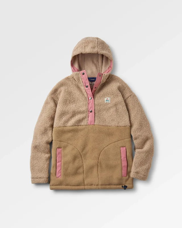 Breezy Outfits Calla Hooded Recycled Polar-Lined Fleece - Feather/Biscuit