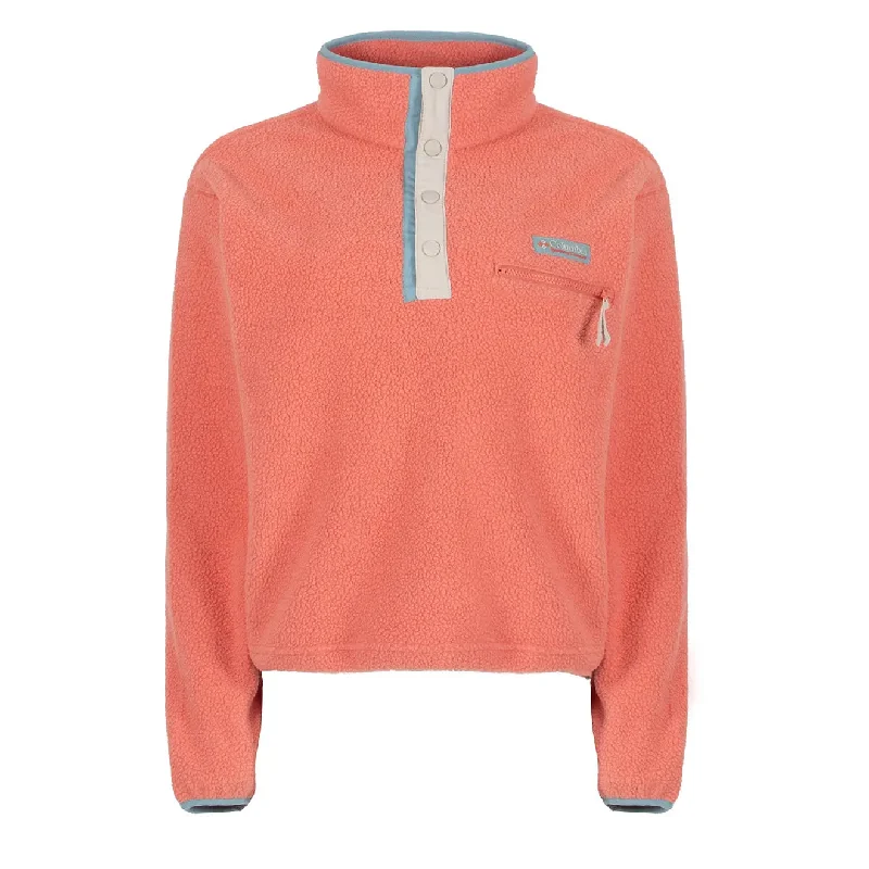 Urban Chic Columbia Womens Helvetia Cropped Half Snap Fleece Faded Peach