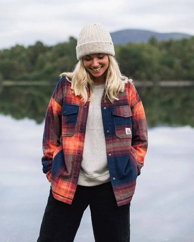 Cozy Fashions East Recycled Polar Fleece Shirt - Rich Navy/ Red Ochre Check