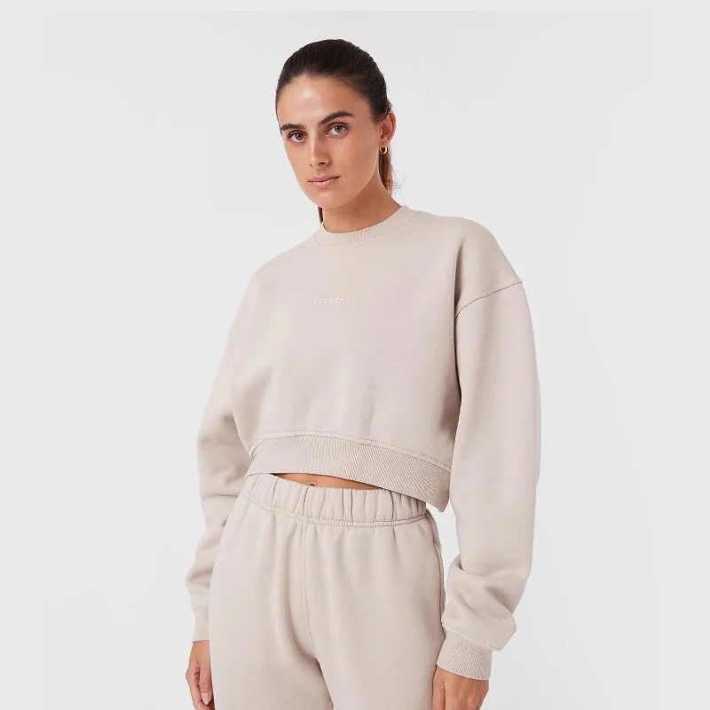 Cozy Knits REC GEN - Float Fleece Crop Crew Oat