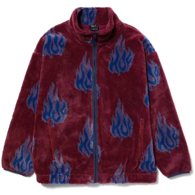 Versatile Style Huf Womens Flamin Zip Sherpa Fleece Berry