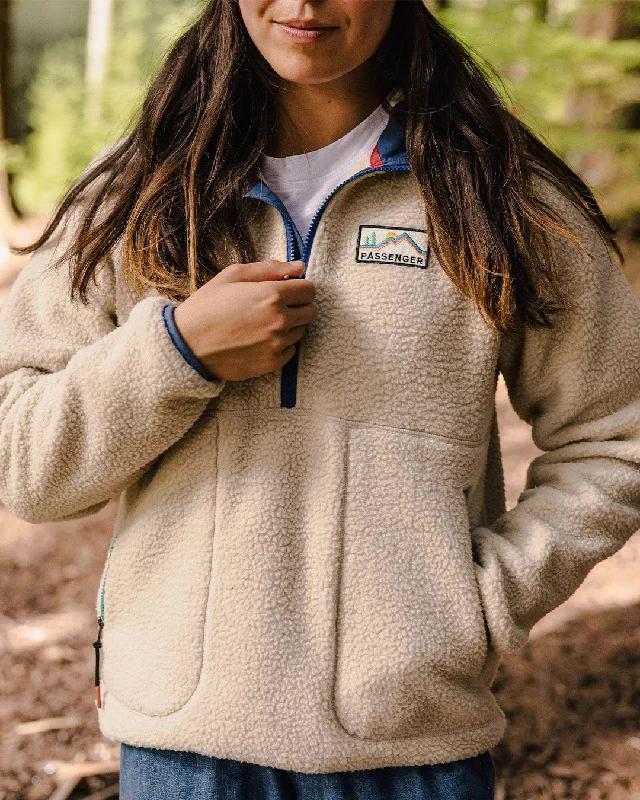Timeless Style Maine 2.0 1/2 Zip Recycled Sherpa Fleece - Oatmeal