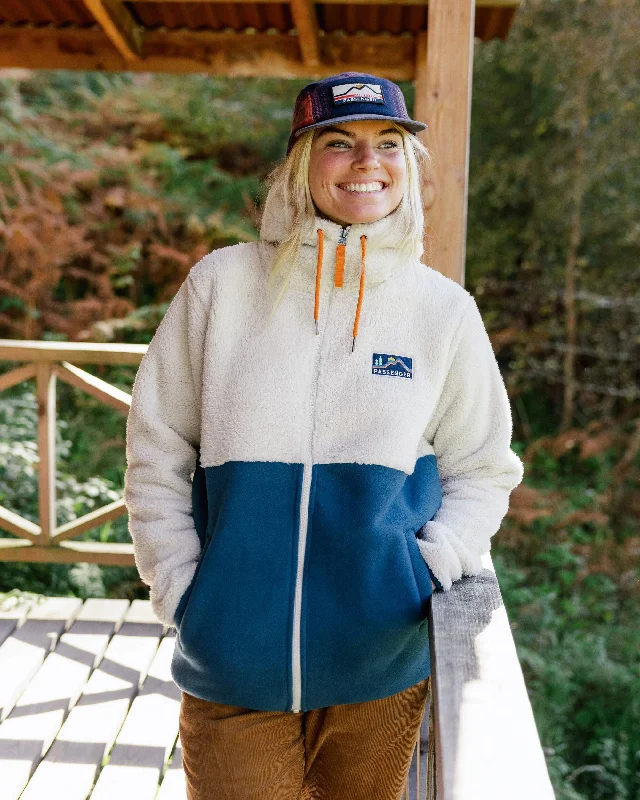 Casual Comfort Nestling Sherpa Hooded Fleece - Tidal Blue