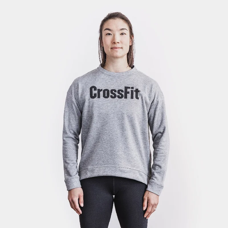 Light Fit NOBULL - WOMEN'S CROSSFIT CREW SWEATSHIRT - HEATHER GREY