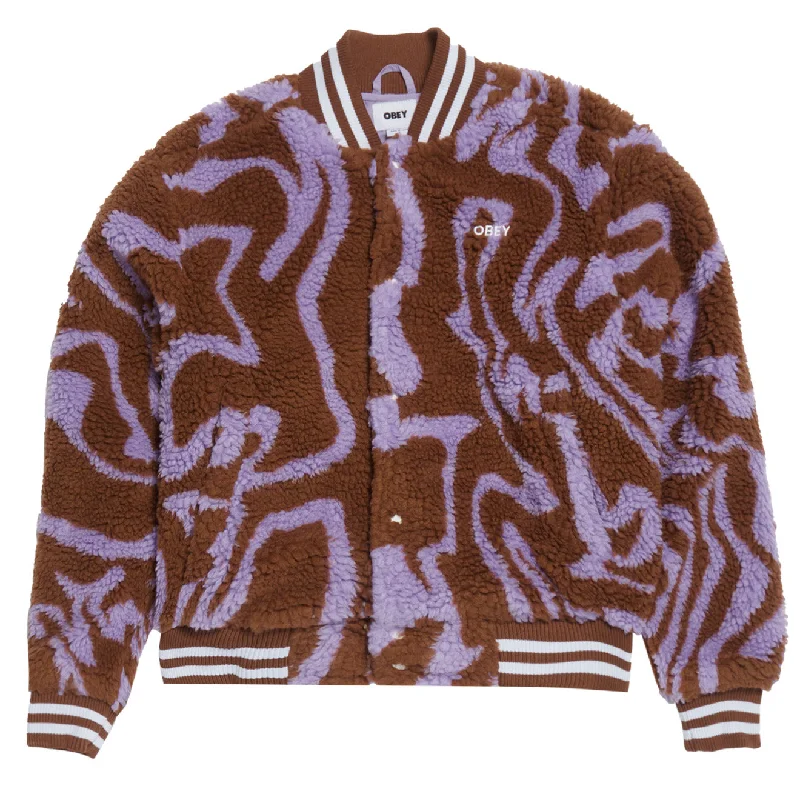 Comfortable Sweaters Obey Womens Mazy Varsity Catechu Wood Multi