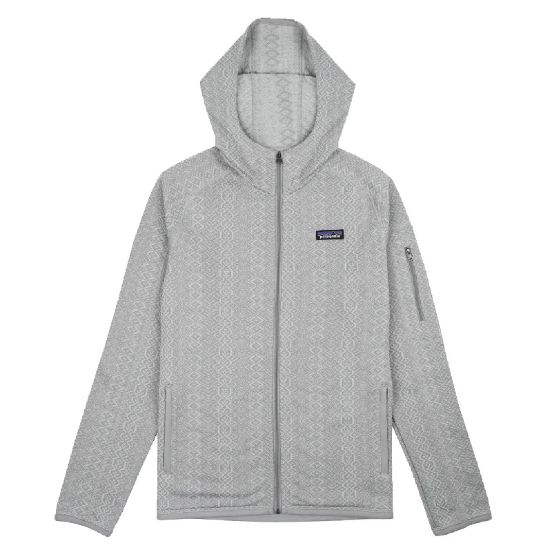 Comfortable Jeans Patagonia Womens Better Sweater Hoody Frozen Jaquard Salt Grey