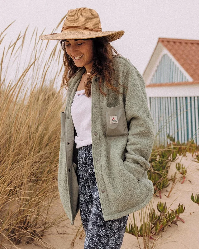 Trendy Looks Rappel Recycled Sherpa Oversized Shirt - Pistachio