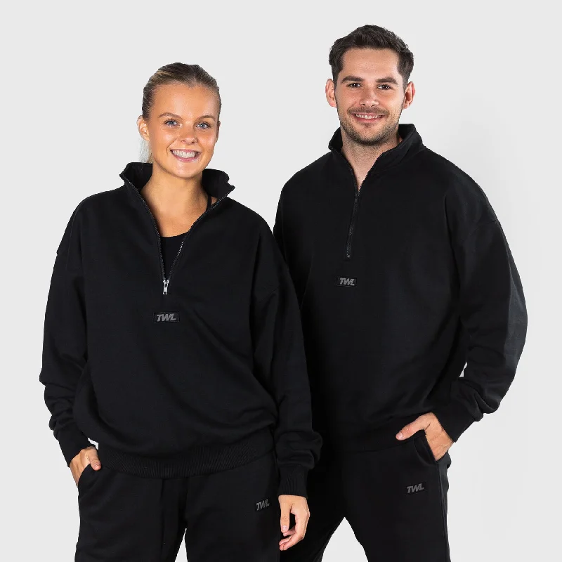 Comfortable Lifestyle TWL - ALTITUDE 1/4 ZIP SWEATER - BLACK