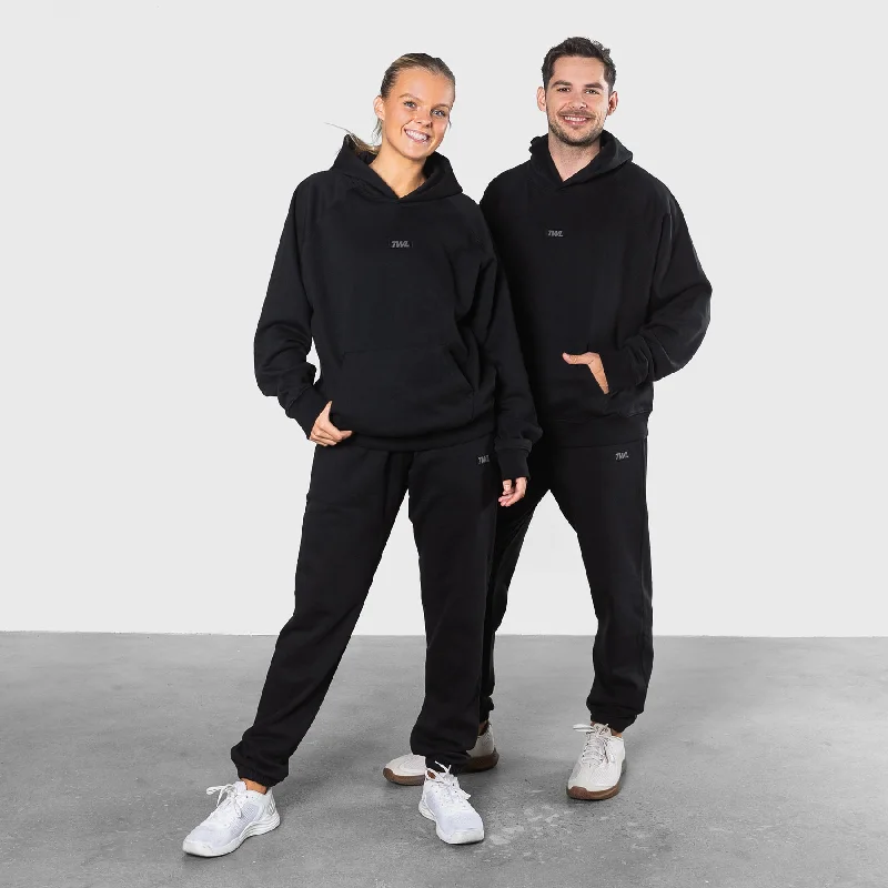 Relaxed Weekend Wear TWL - ALTITUDE OVERSIZED HOODIE AND PANTS - BLACK