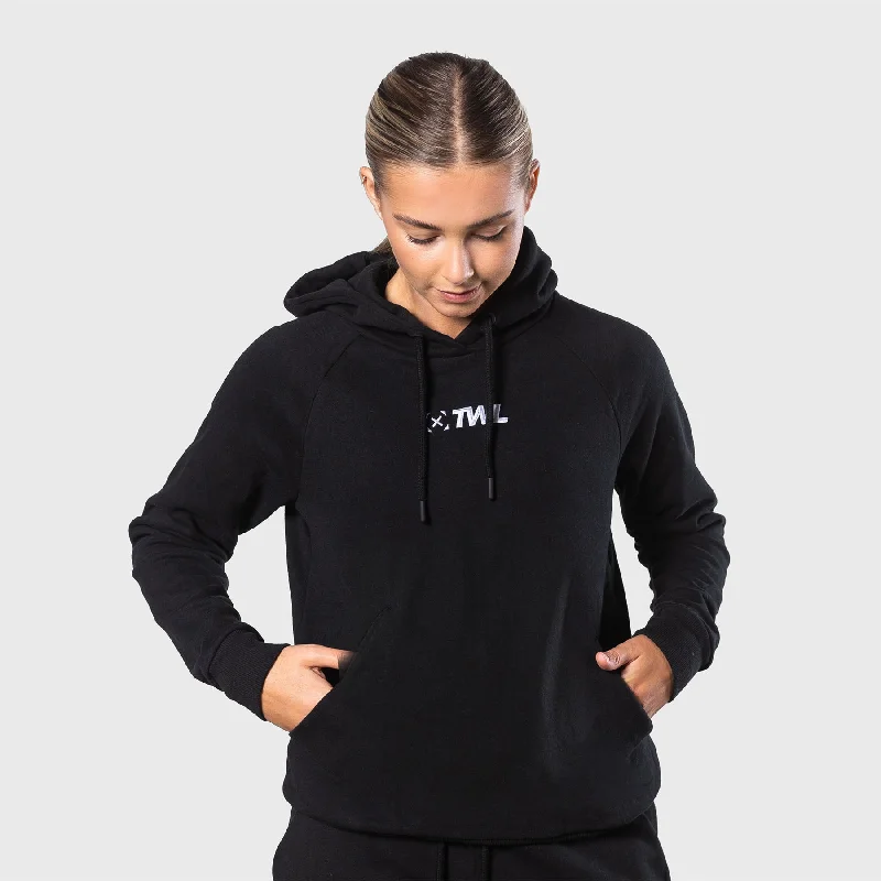Relaxed Tops TWL - WOMENS REFORM OVERHEAD HOODIE - BLACK