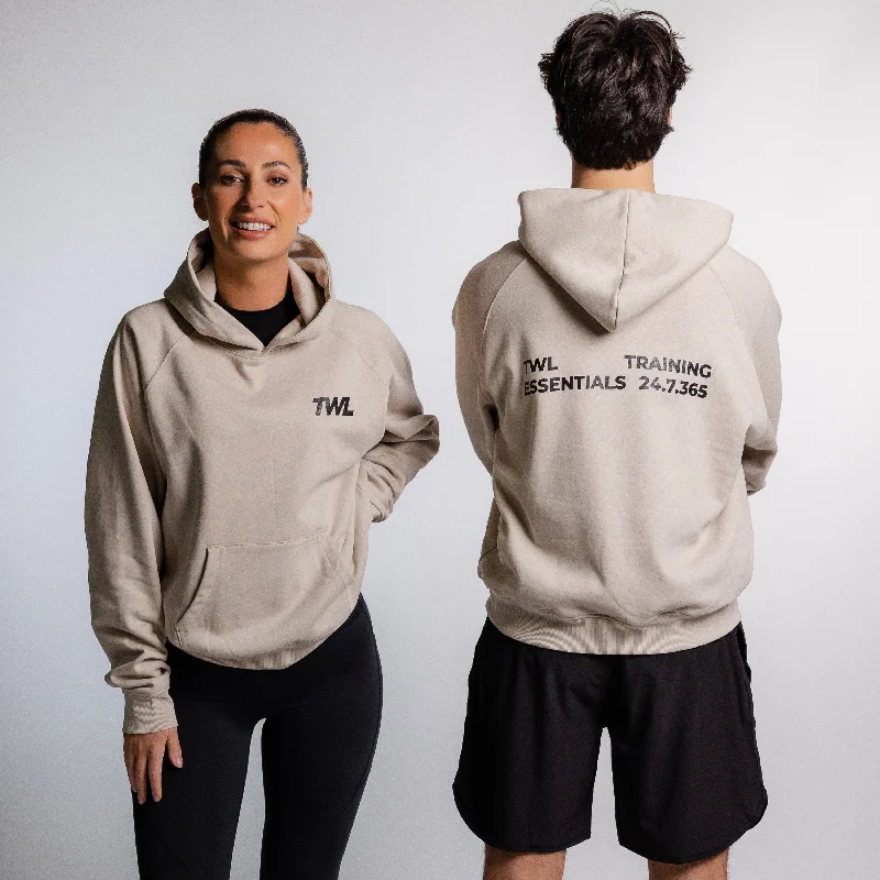 Cozy Fashion Trends TWL - ESSENTIALS OVERSIZED HOODIE - TRAINING 24.7.365 - LINEN