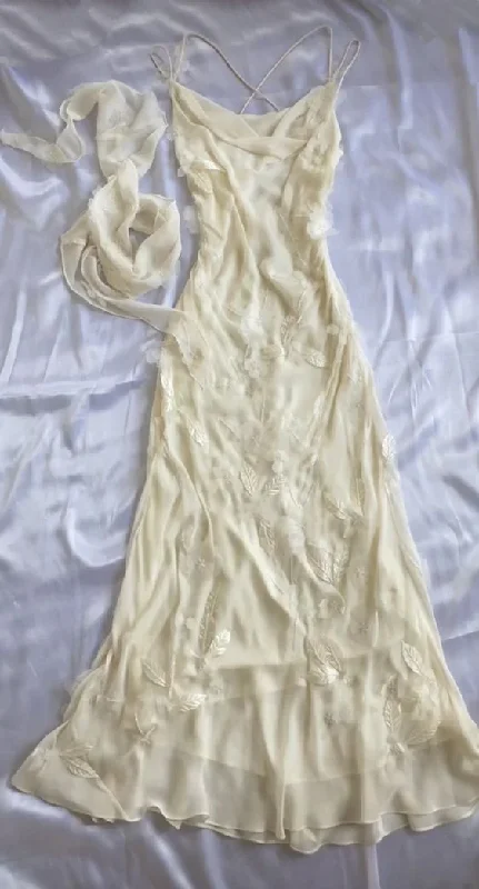 Cozy Chic Trends Vintage Ivory Straps Floral Charming Party Dress, DP2085